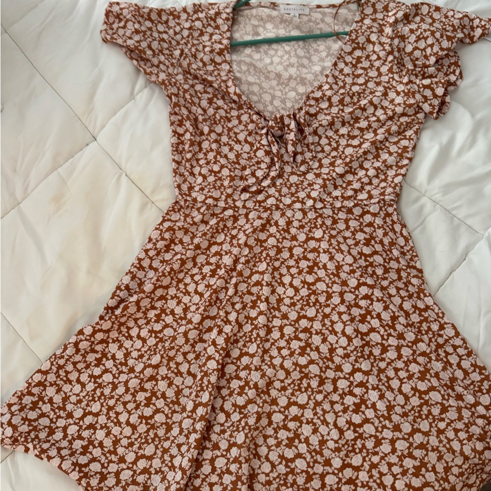 Brown Floral Dress